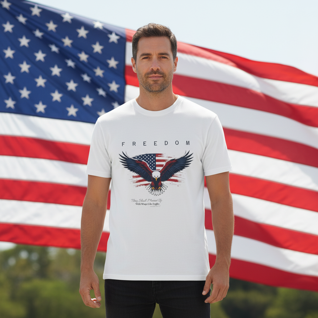 Christian Shirt Freedom Eagles Faith Tee Inspirational Gift