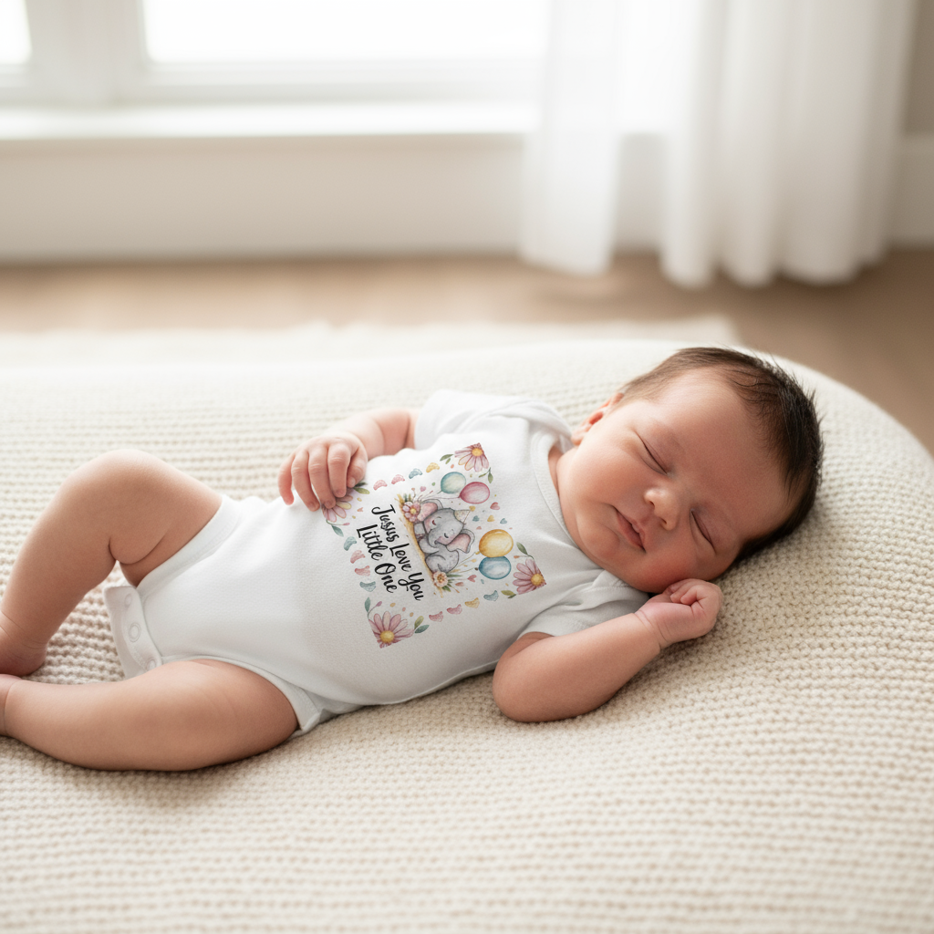 Christian Shirt Faith Apparel Baby Bodysuit Jesus Loves You