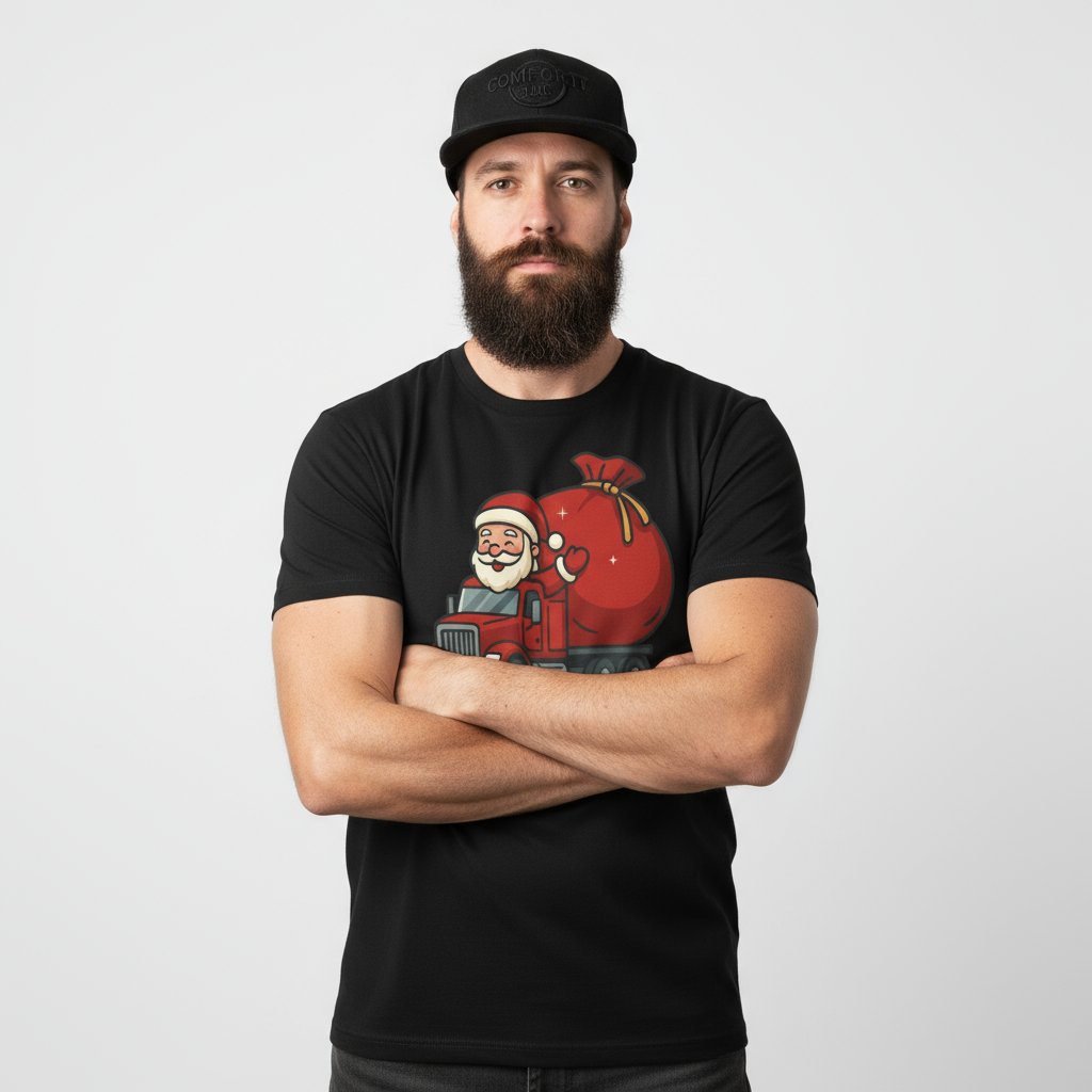 Festive Santa T Shirt Unisex Holiday Tee Christmas Gift