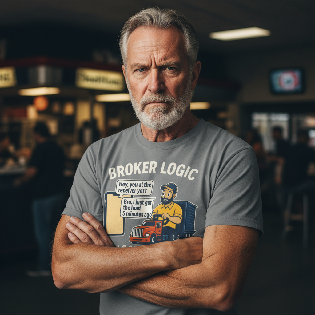 Funny Broker Logic Trucking Humor Tee Shirt For Truckers