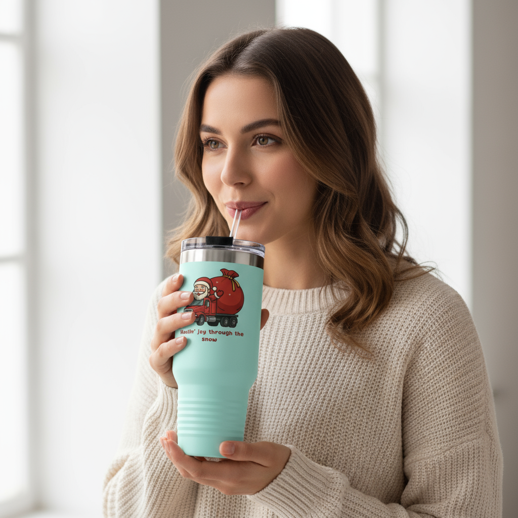 Festive 40oz Insulated Travel Mug for Holiday Cheer