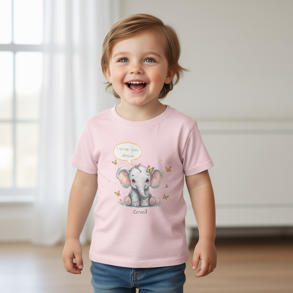 Kids Christian Shirt Faith Apparel I Love You Jesus
