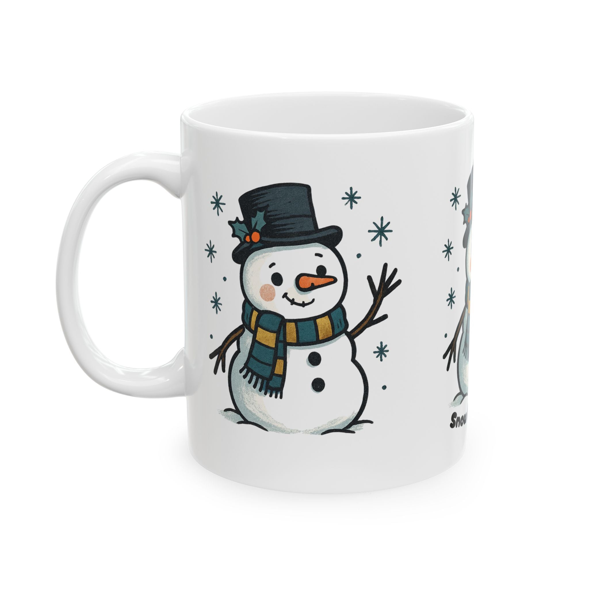 Christmas Ceramic Mugs Set Snowmen and Santa Designs