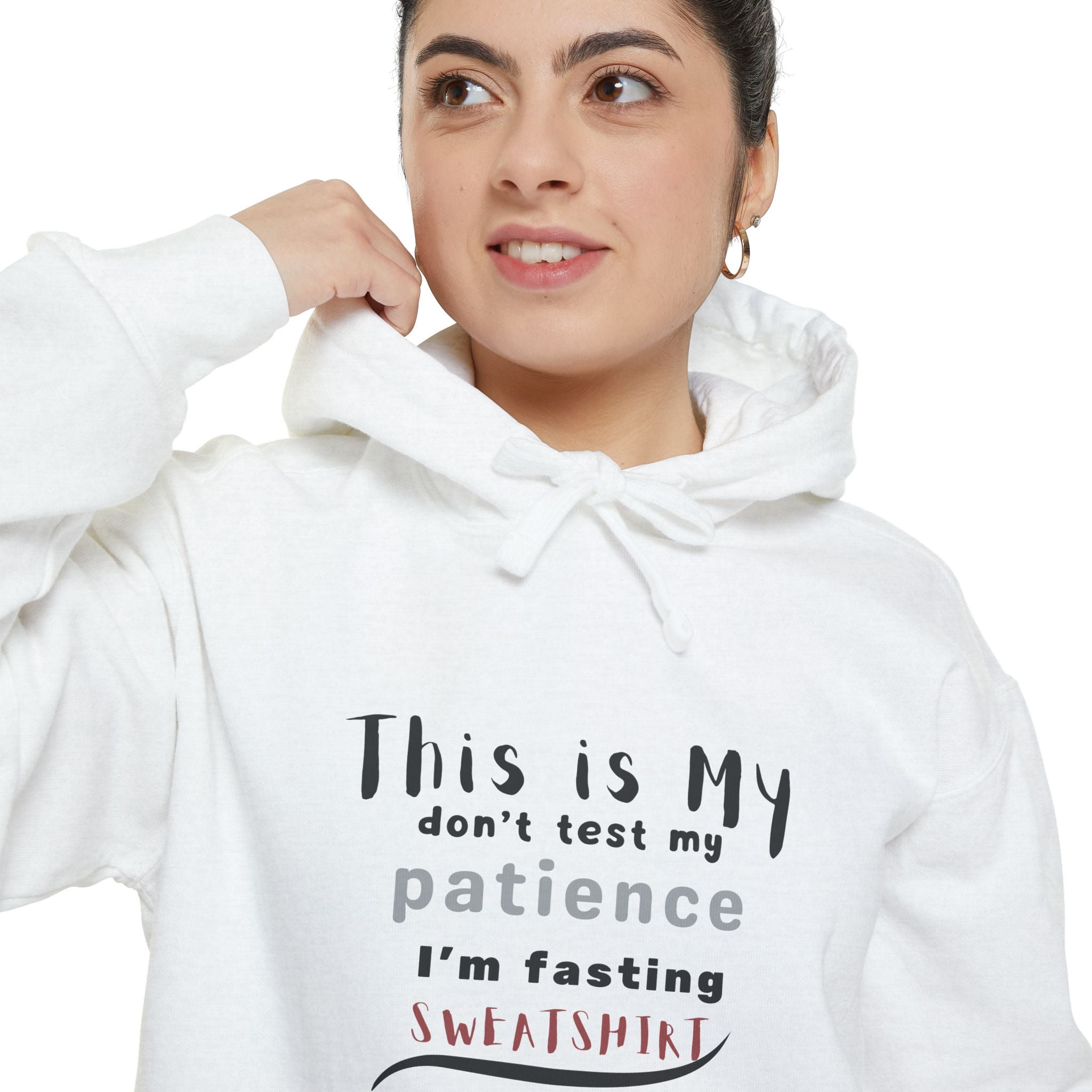 Don’t Test My Patience, I’m Fasting” Unisex Hoodie Cozy Faith & Humor Collection