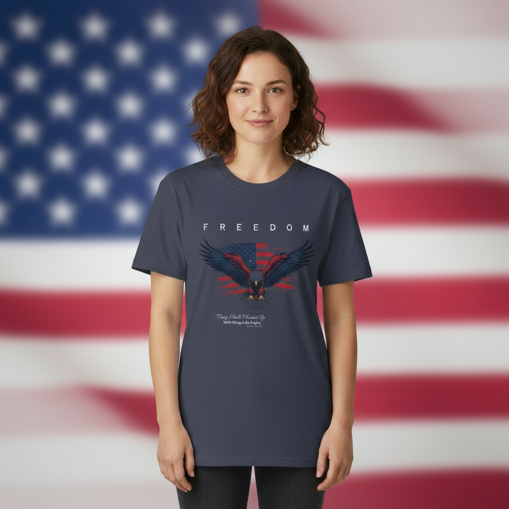 Christian Shirt Freedom Eagles Faith Tee Inspirational Gift