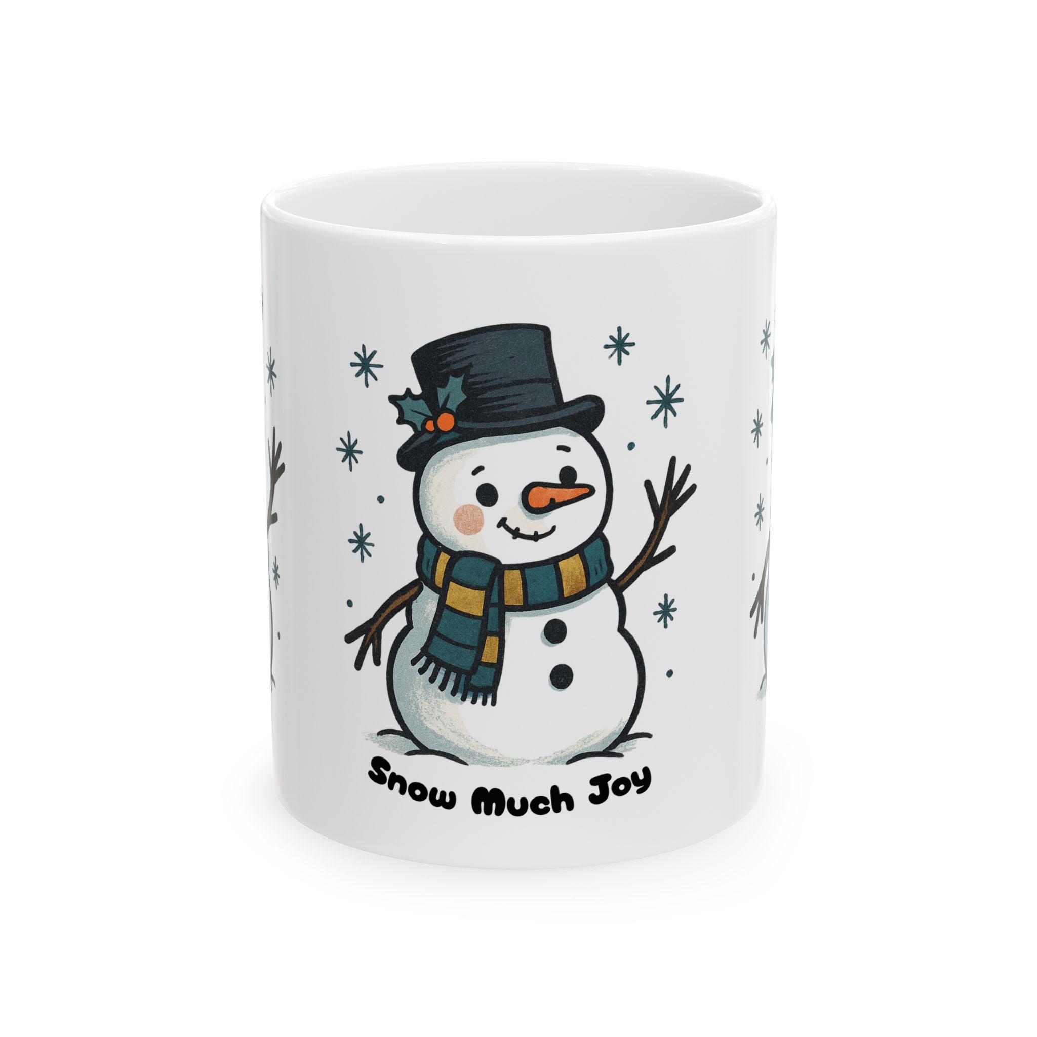 Christmas Ceramic Mugs Set Snowmen and Santa Designs
