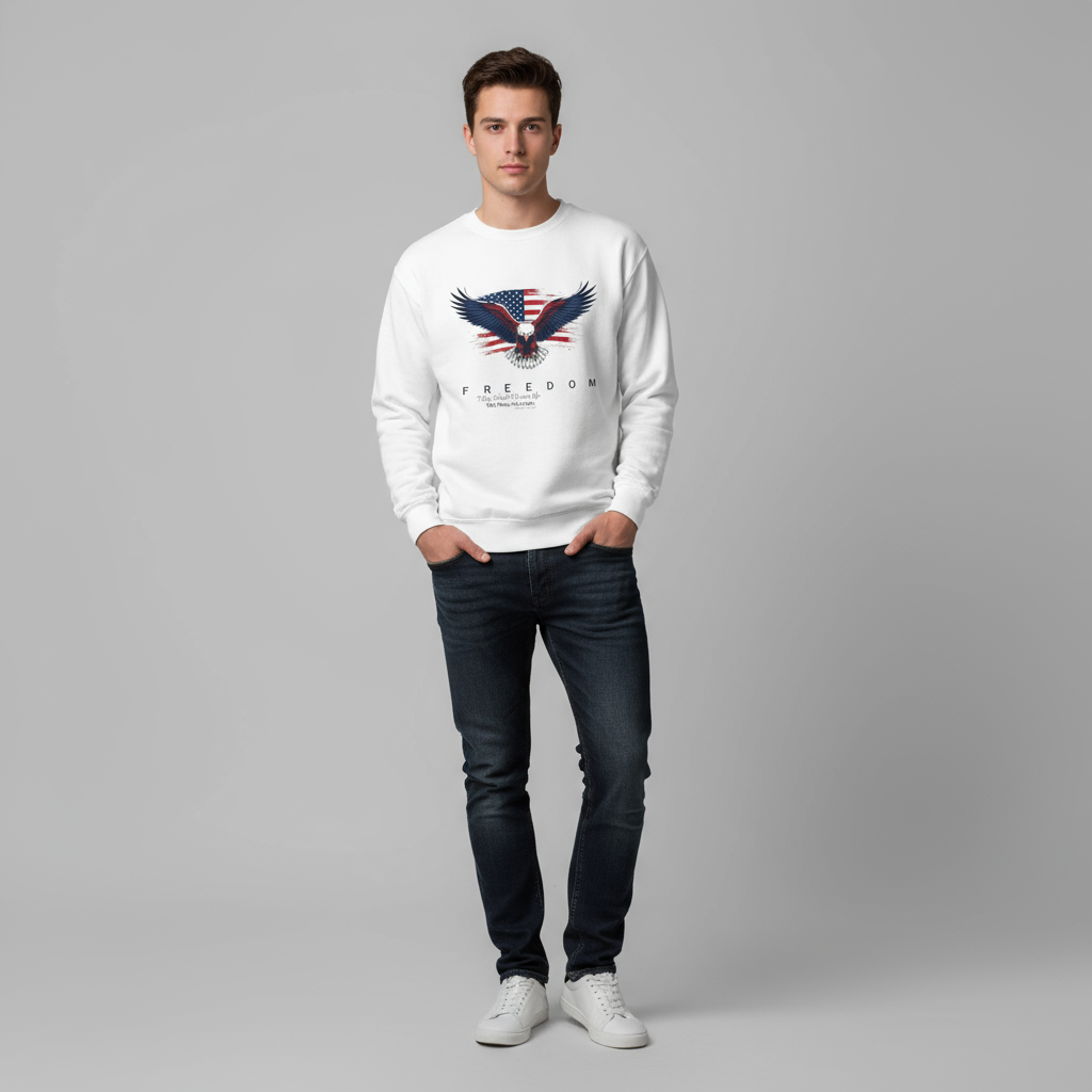 Freedom Eagle Sweatshirt Faith Apparel Inspirational Gift