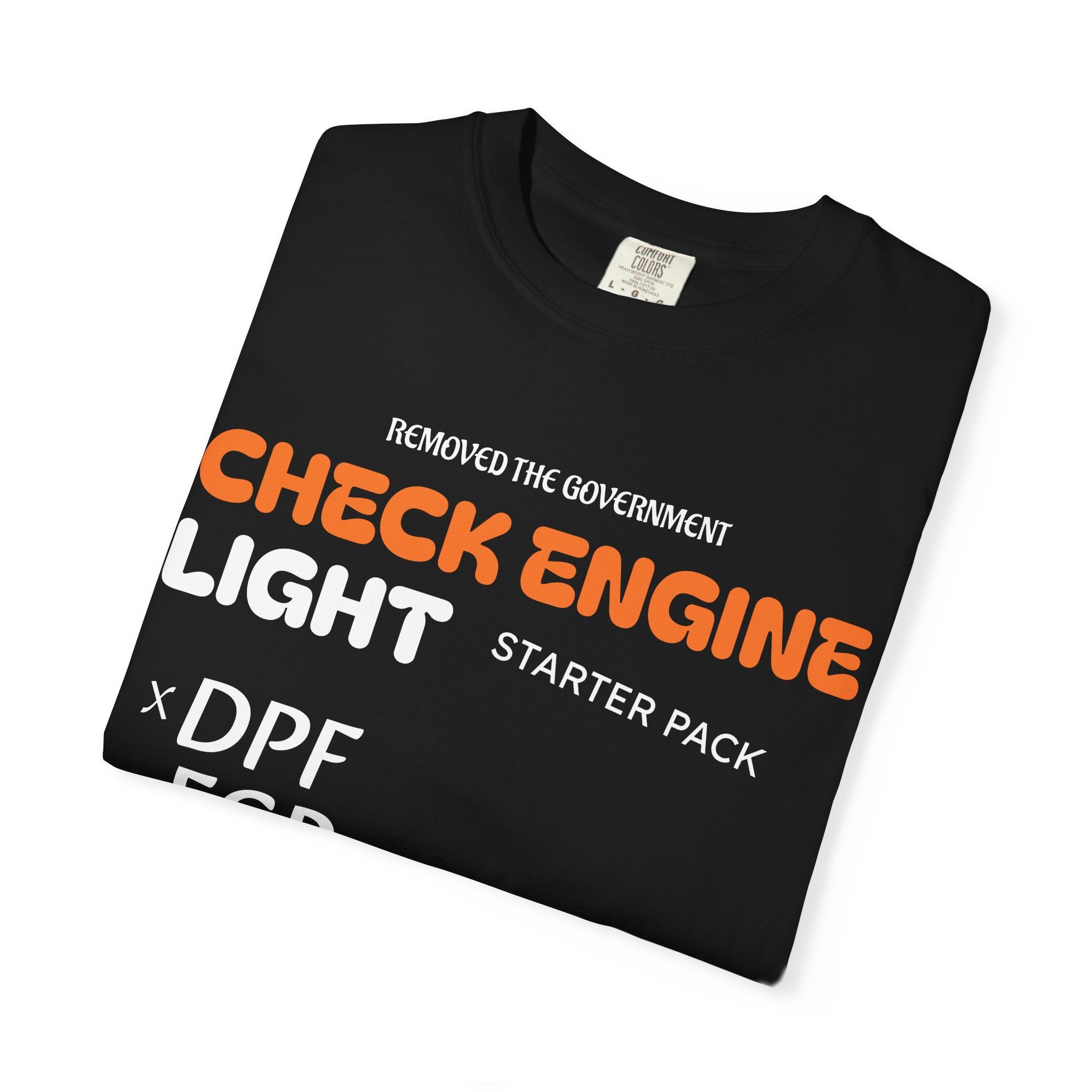 Garment Dyed T Shirt Trucker Humor Check Engine Light
