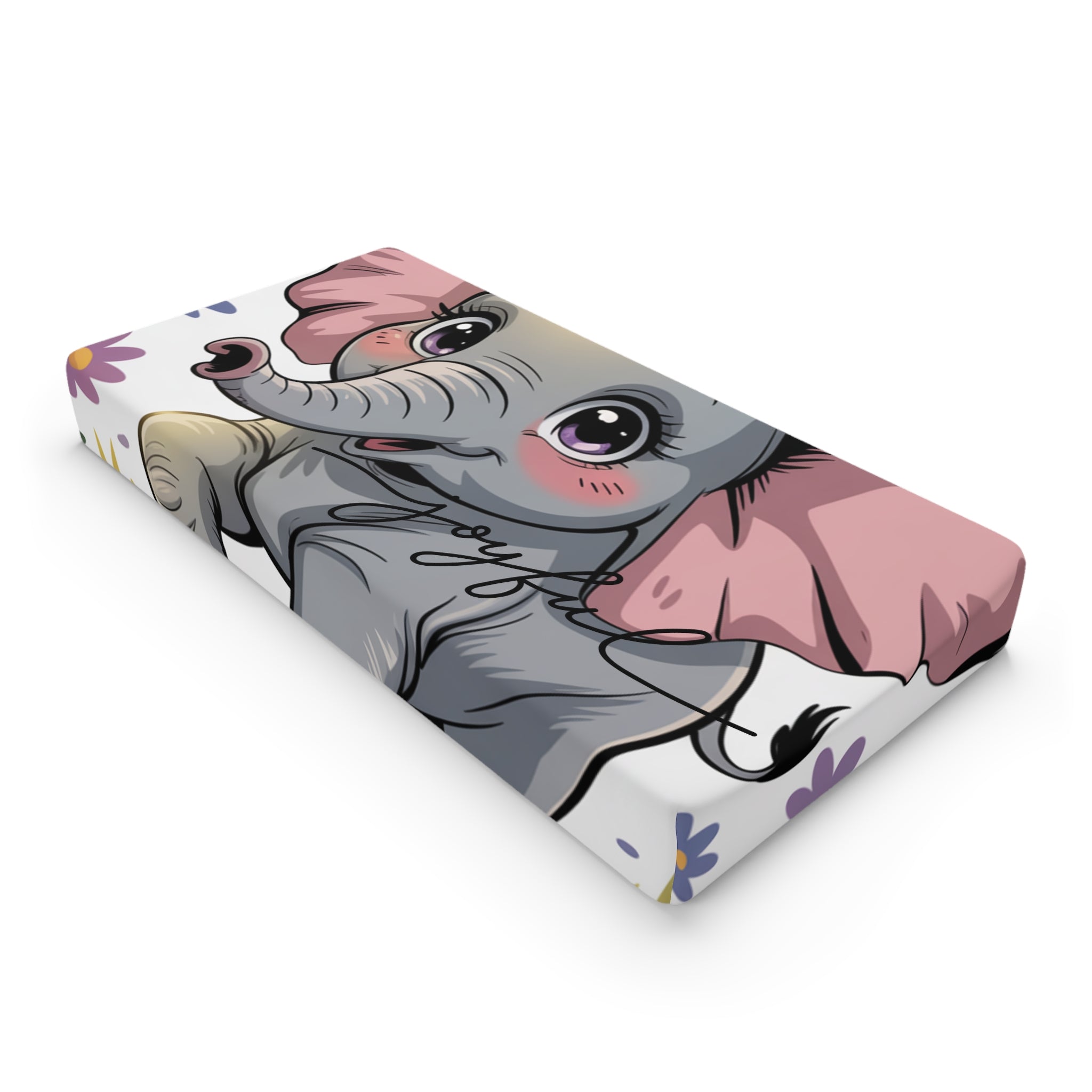 Joyful Elephant Baby Changing Pad Cover For Nursery Decor
