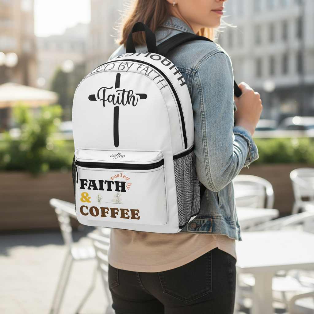 Faith And Coffee Backpack Inspirational Gift For Christians