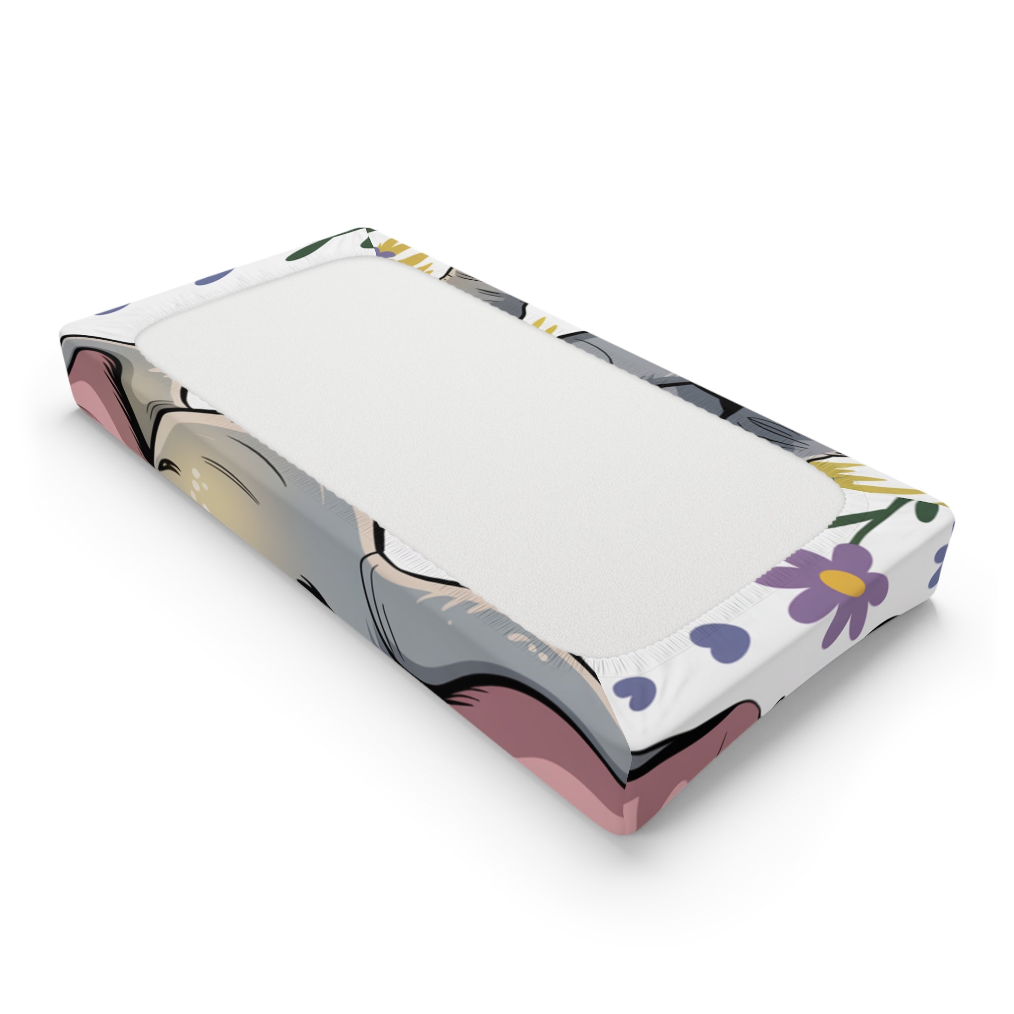 Joyful Elephant Baby Changing Pad Cover For Nursery Decor