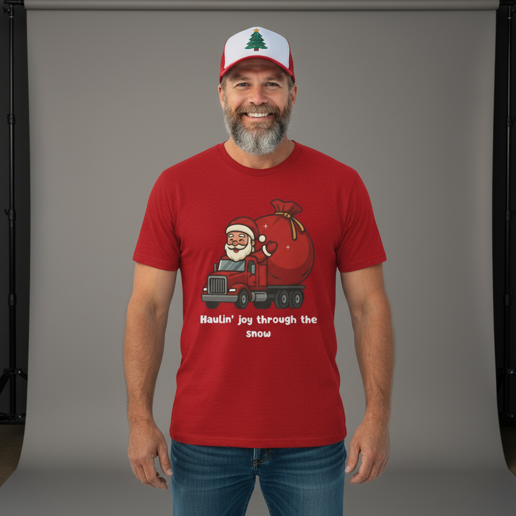 Festive Santa T Shirt Unisex Holiday Tee Christmas Gift