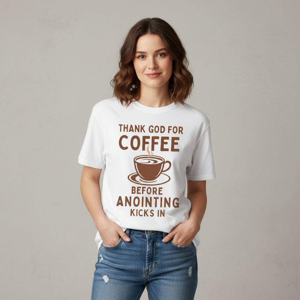 Christian Shirt Coffee Humor Inspirational Gift Tee